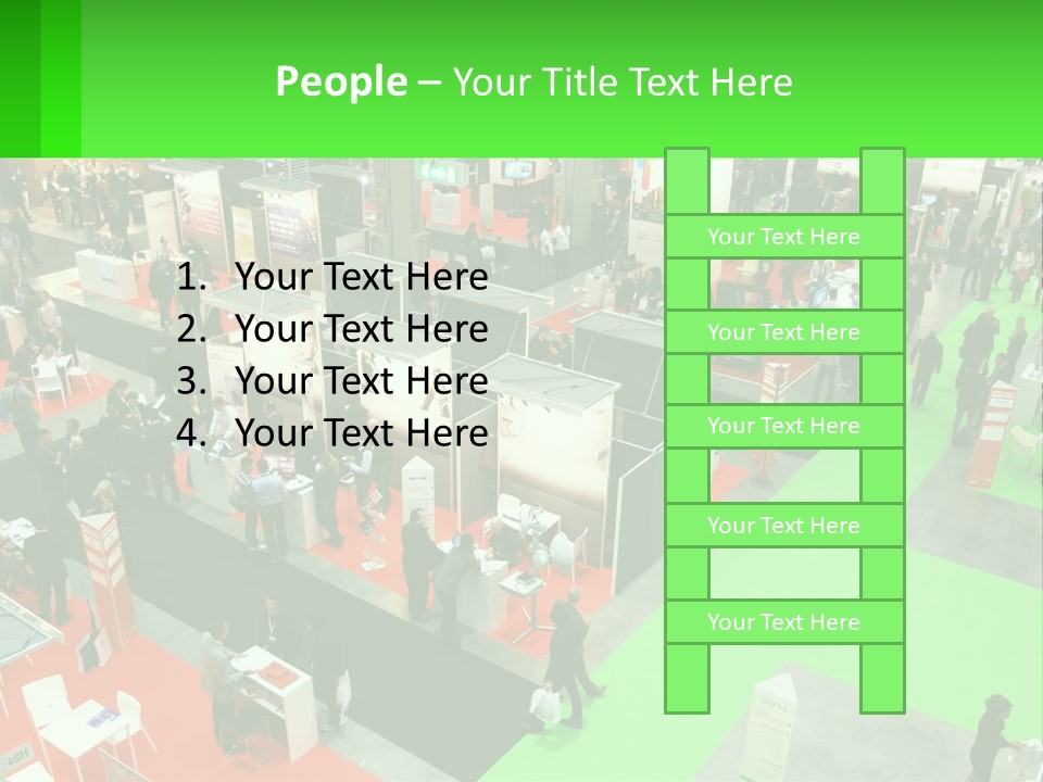 A Large Group Of People Standing Around A Booth PowerPoint Template