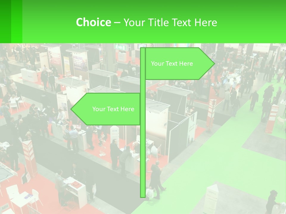 A Large Group Of People Standing Around A Booth PowerPoint Template