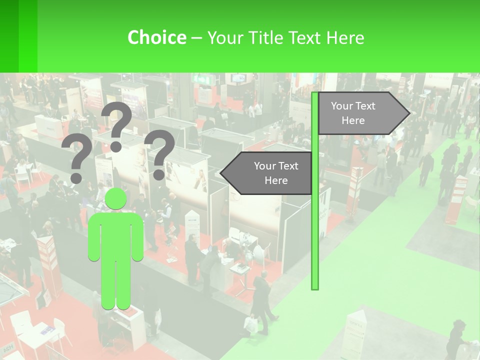 A Large Group Of People Standing Around A Booth PowerPoint Template