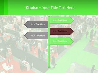 A Large Group Of People Standing Around A Booth PowerPoint Template