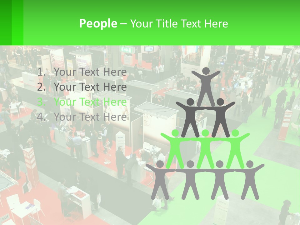 A Large Group Of People Standing Around A Booth PowerPoint Template