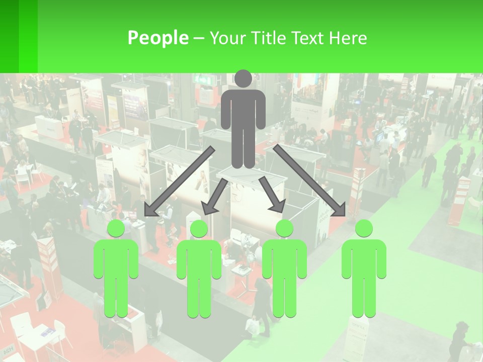 A Large Group Of People Standing Around A Booth PowerPoint Template