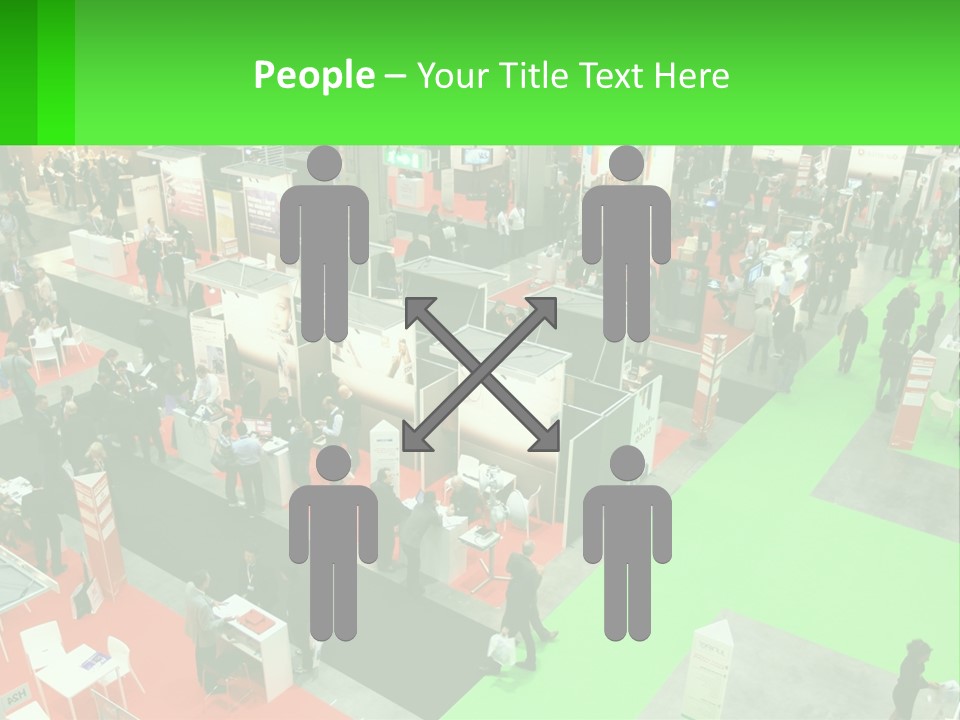 A Large Group Of People Standing Around A Booth PowerPoint Template