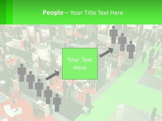 A Large Group Of People Standing Around A Booth PowerPoint Template