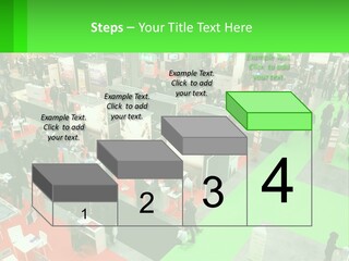 A Large Group Of People Standing Around A Booth PowerPoint Template