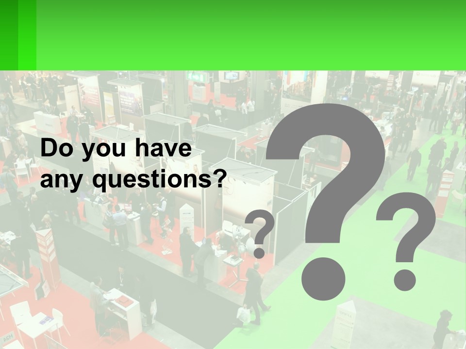 A Large Group Of People Standing Around A Booth PowerPoint Template