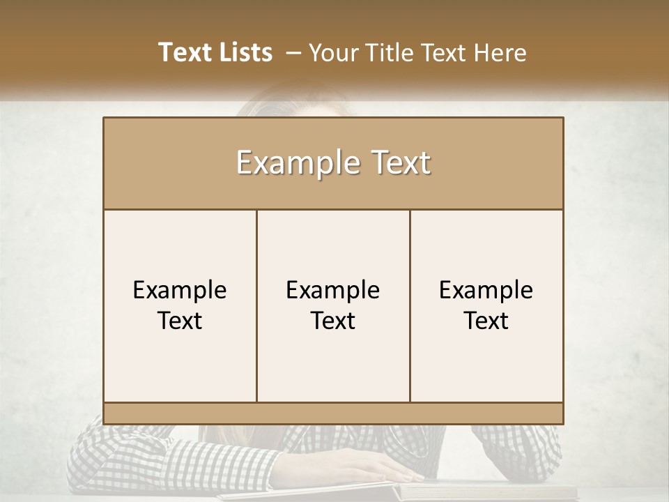 A Woman Sitting At A Table With A Pen In Her Mouth PowerPoint Template