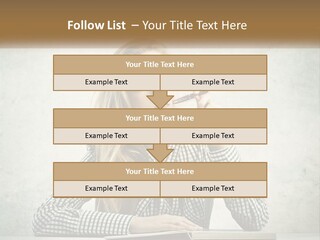 A Woman Sitting At A Table With A Pen In Her Mouth PowerPoint Template
