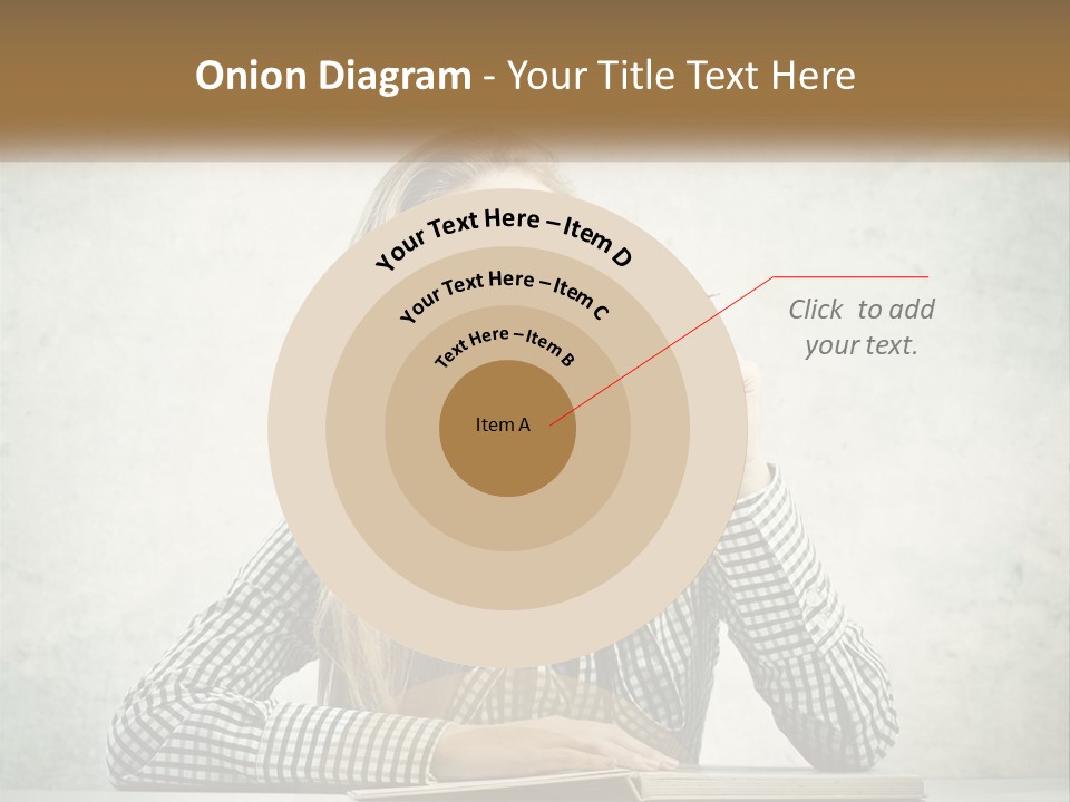 A Woman Sitting At A Table With A Pen In Her Mouth PowerPoint Template