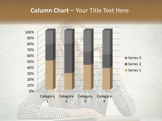 A Woman Sitting At A Table With A Pen In Her Mouth PowerPoint Template