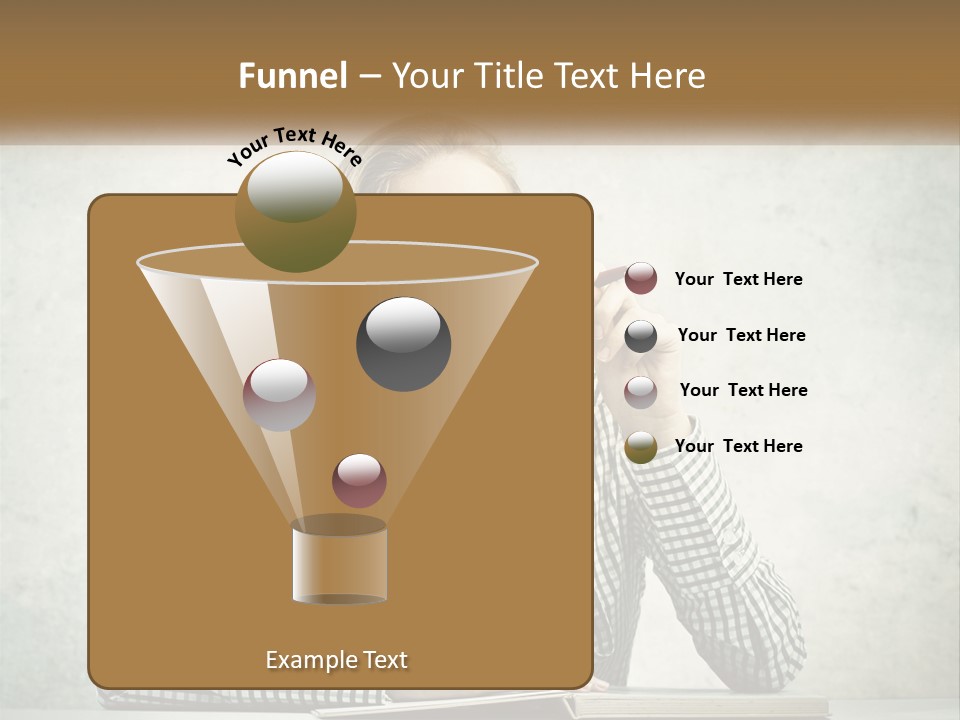 A Woman Sitting At A Table With A Pen In Her Mouth PowerPoint Template