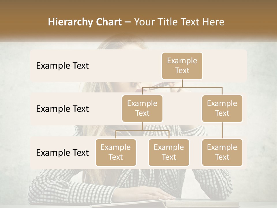 A Woman Sitting At A Table With A Pen In Her Mouth PowerPoint Template