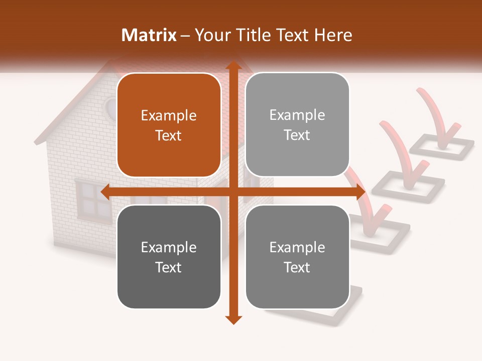A House With A Red Roof And A Red Arrow Pointing To It PowerPoint Template