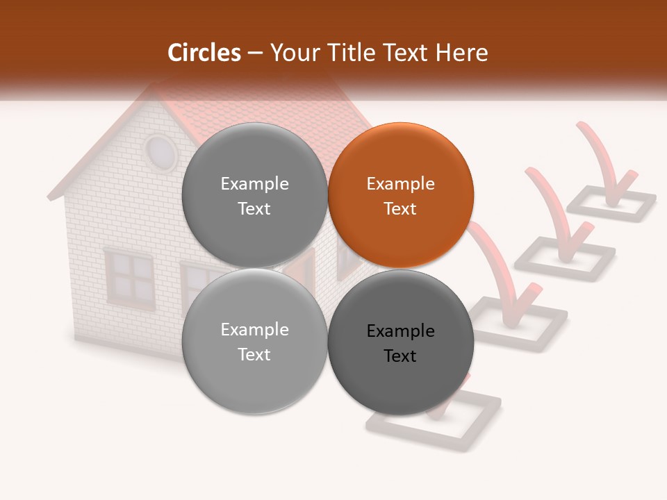 A House With A Red Roof And A Red Arrow Pointing To It PowerPoint Template