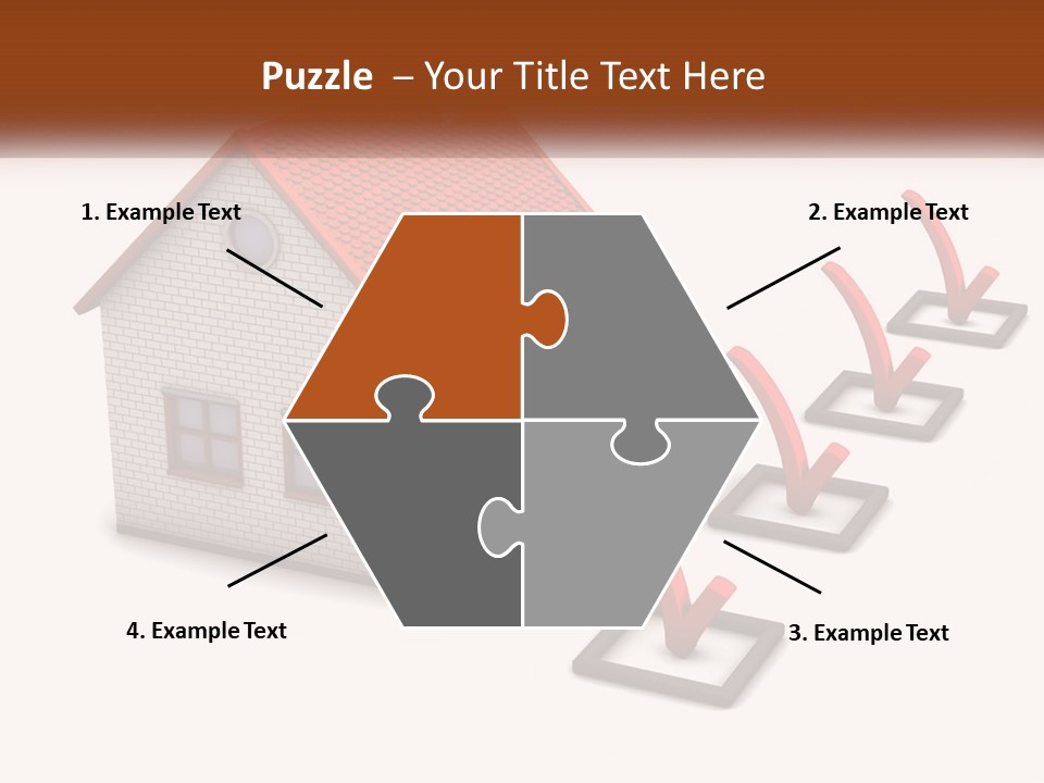 A House With A Red Roof And A Red Arrow Pointing To It PowerPoint Template