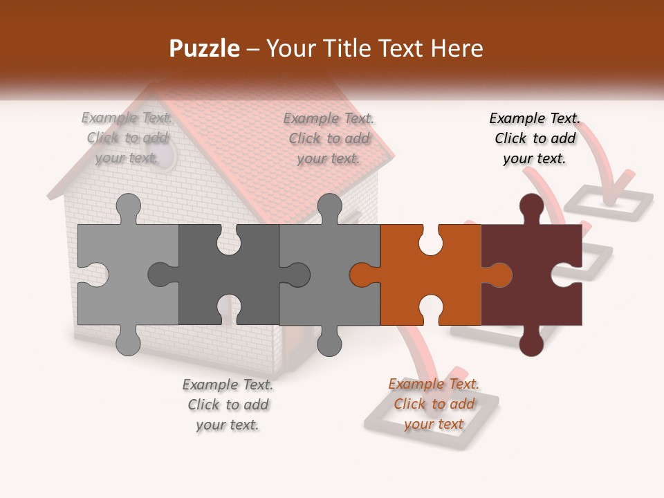 A House With A Red Roof And A Red Arrow Pointing To It PowerPoint Template