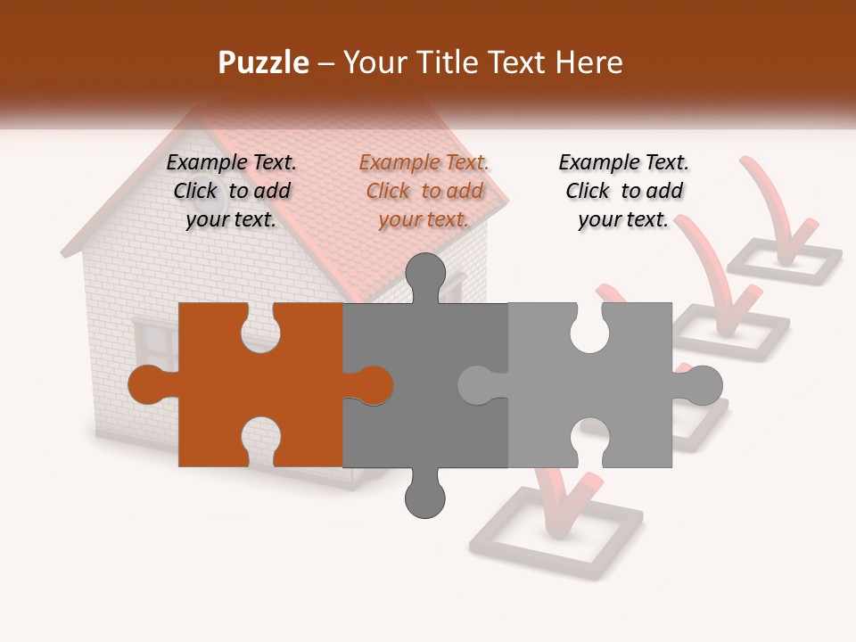 A House With A Red Roof And A Red Arrow Pointing To It PowerPoint Template