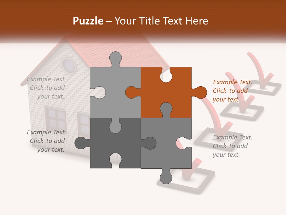 A House With A Red Roof And A Red Arrow Pointing To It PowerPoint Template