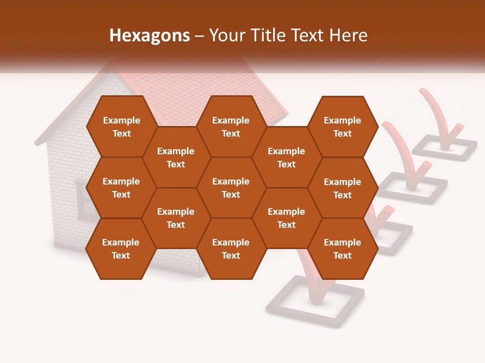 A House With A Red Roof And A Red Arrow Pointing To It PowerPoint Template