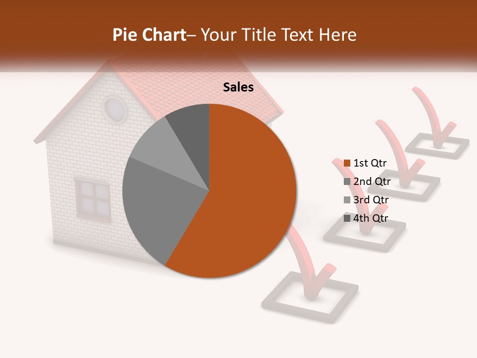 A House With A Red Roof And A Red Arrow Pointing To It PowerPoint Template