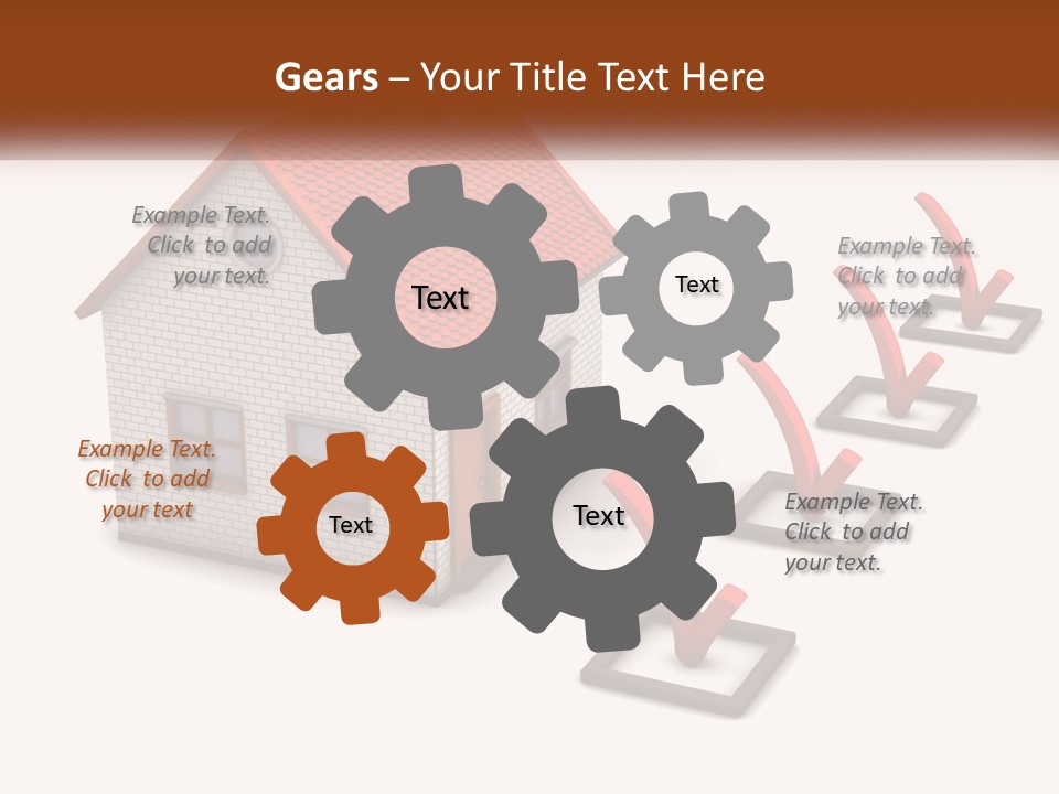 A House With A Red Roof And A Red Arrow Pointing To It PowerPoint Template