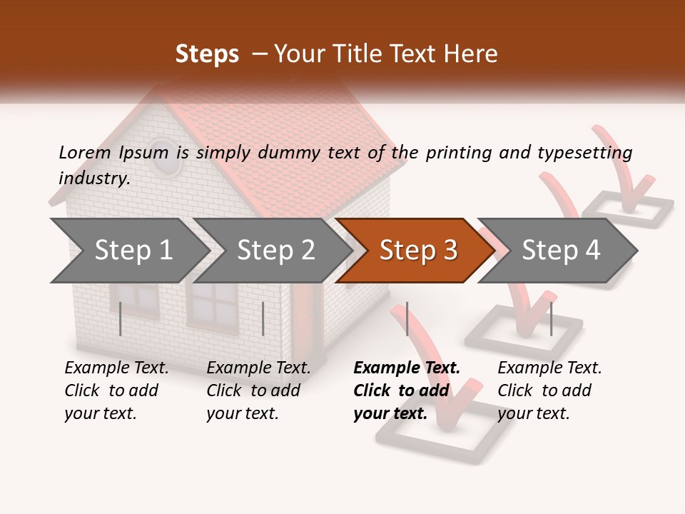 A House With A Red Roof And A Red Arrow Pointing To It PowerPoint Template
