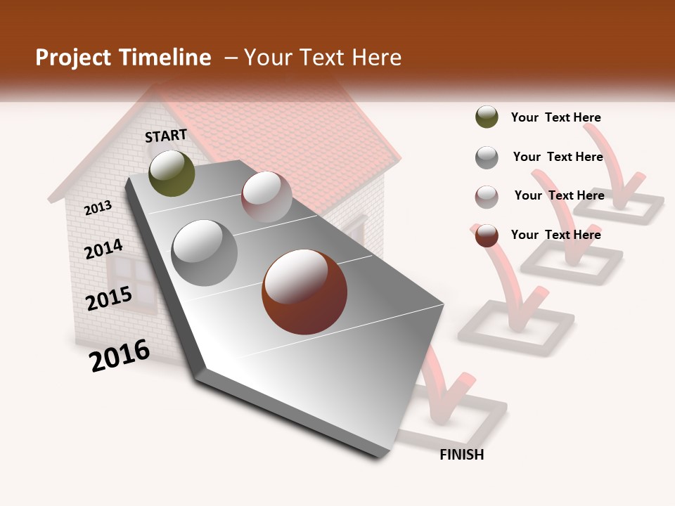 A House With A Red Roof And A Red Arrow Pointing To It PowerPoint Template