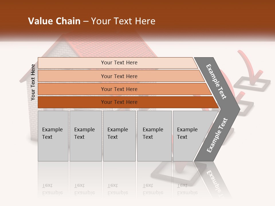 A House With A Red Roof And A Red Arrow Pointing To It PowerPoint Template