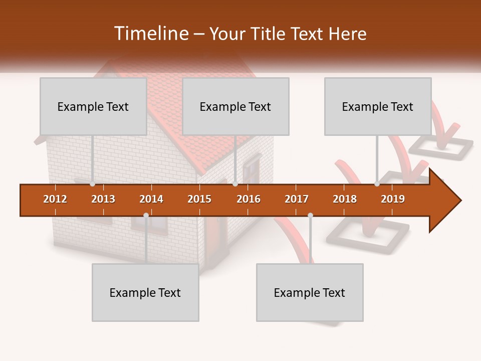 A House With A Red Roof And A Red Arrow Pointing To It PowerPoint Template