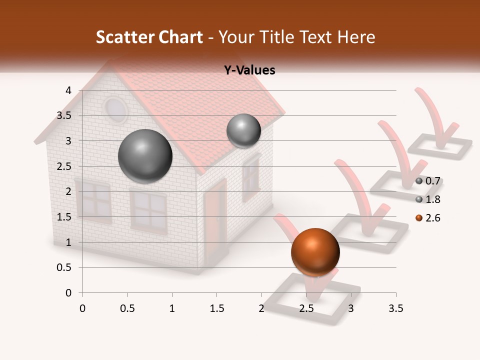 A House With A Red Roof And A Red Arrow Pointing To It PowerPoint Template