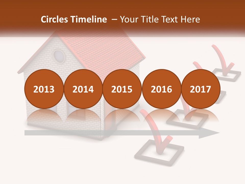 A House With A Red Roof And A Red Arrow Pointing To It PowerPoint Template