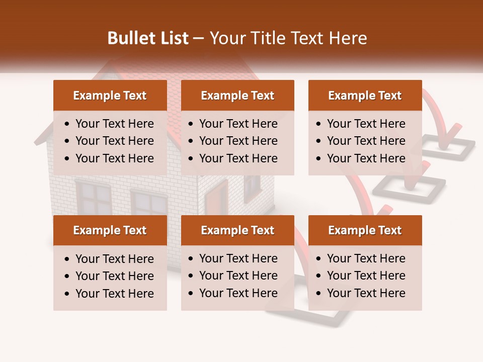 A House With A Red Roof And A Red Arrow Pointing To It PowerPoint Template