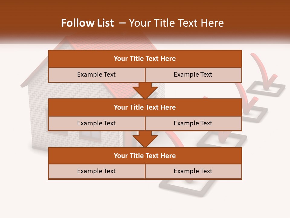 A House With A Red Roof And A Red Arrow Pointing To It PowerPoint Template