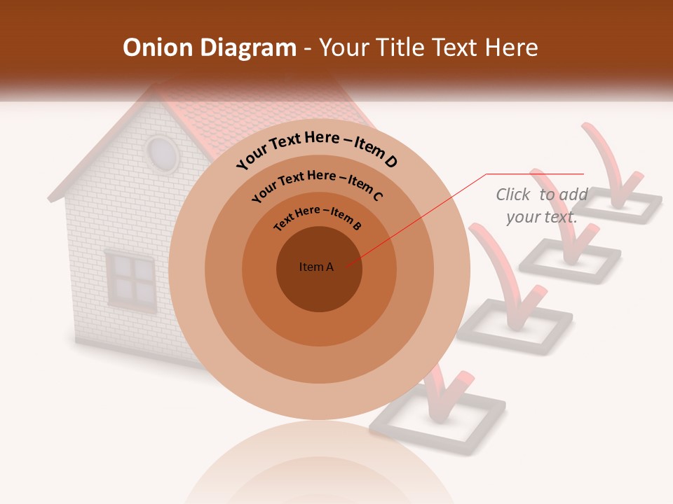 A House With A Red Roof And A Red Arrow Pointing To It PowerPoint Template