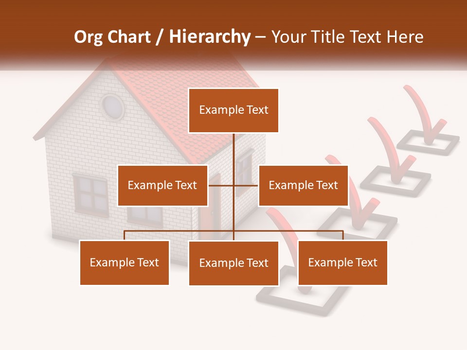 A House With A Red Roof And A Red Arrow Pointing To It PowerPoint Template