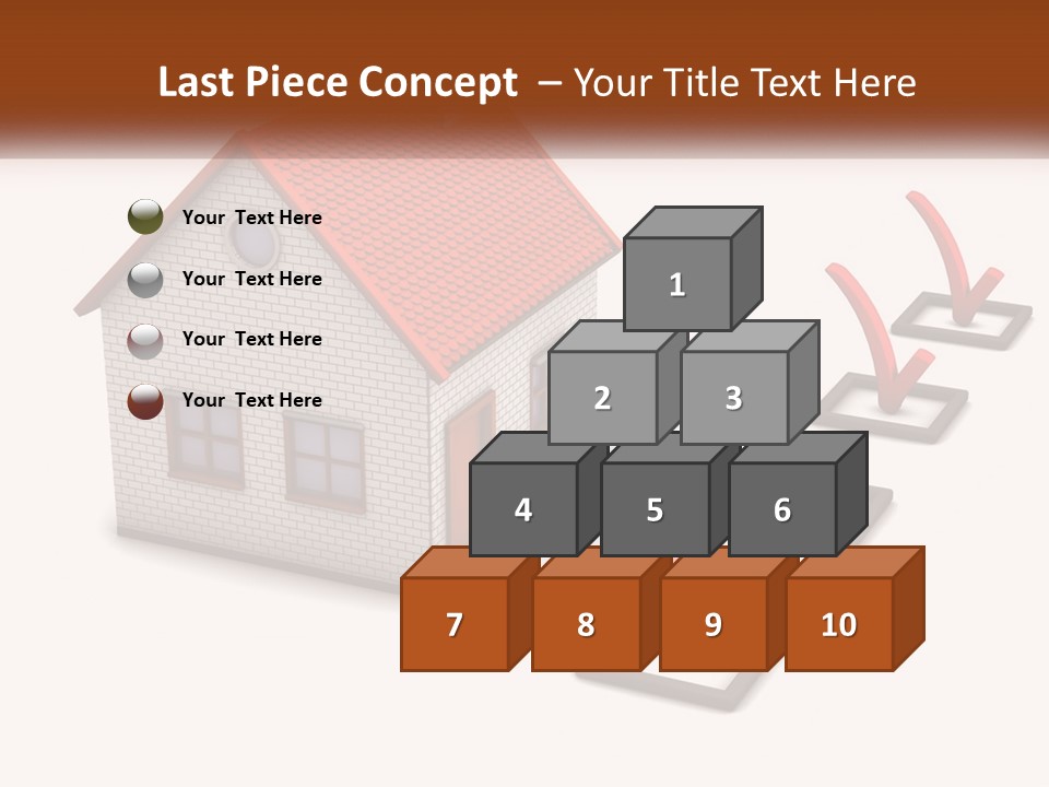 A House With A Red Roof And A Red Arrow Pointing To It PowerPoint Template