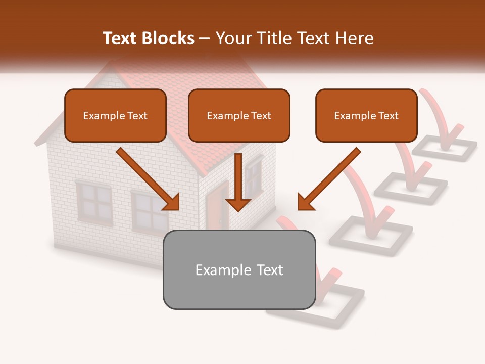 A House With A Red Roof And A Red Arrow Pointing To It PowerPoint Template