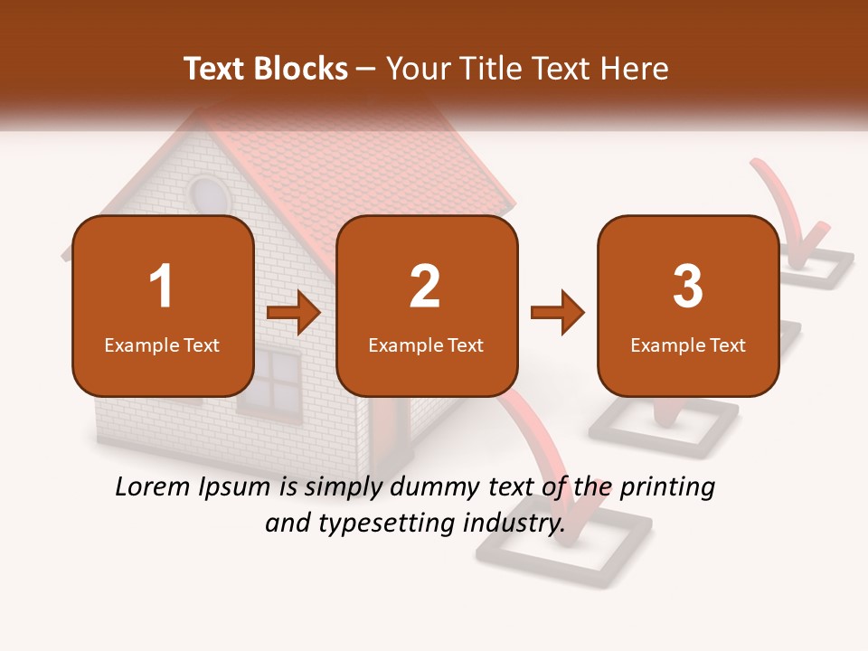 A House With A Red Roof And A Red Arrow Pointing To It PowerPoint Template