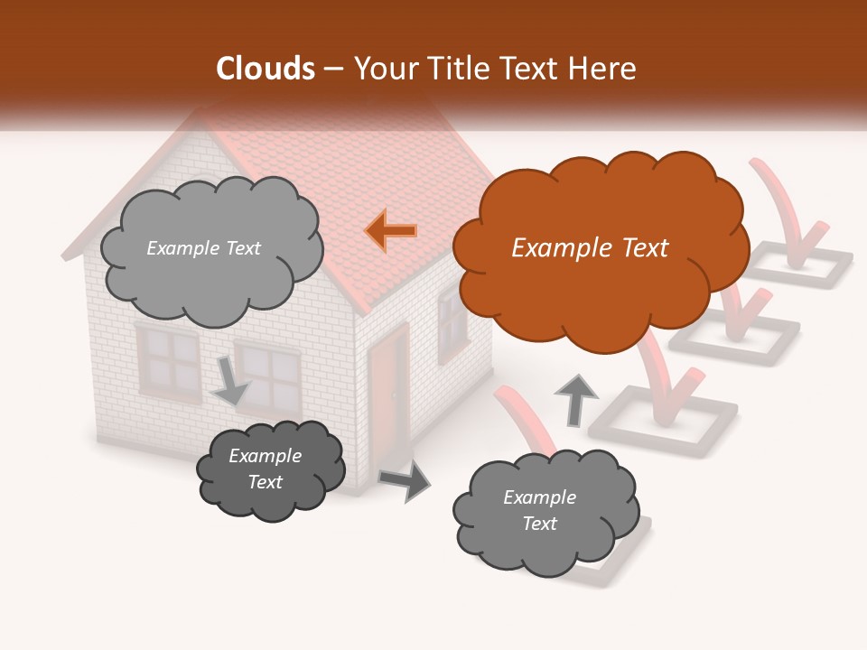 A House With A Red Roof And A Red Arrow Pointing To It PowerPoint Template