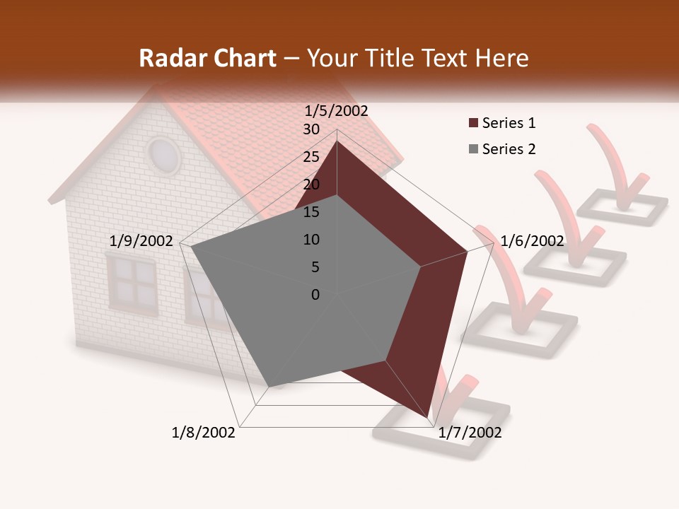 A House With A Red Roof And A Red Arrow Pointing To It PowerPoint Template