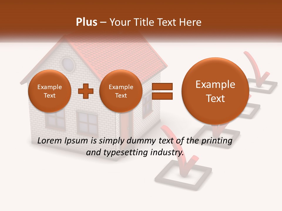 A House With A Red Roof And A Red Arrow Pointing To It PowerPoint Template