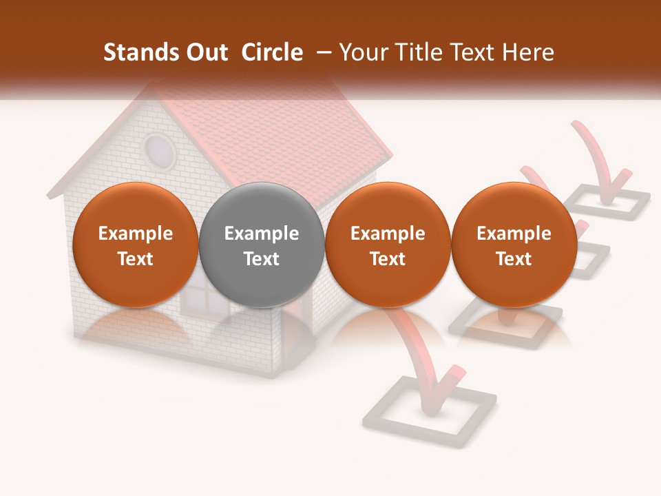 A House With A Red Roof And A Red Arrow Pointing To It PowerPoint Template