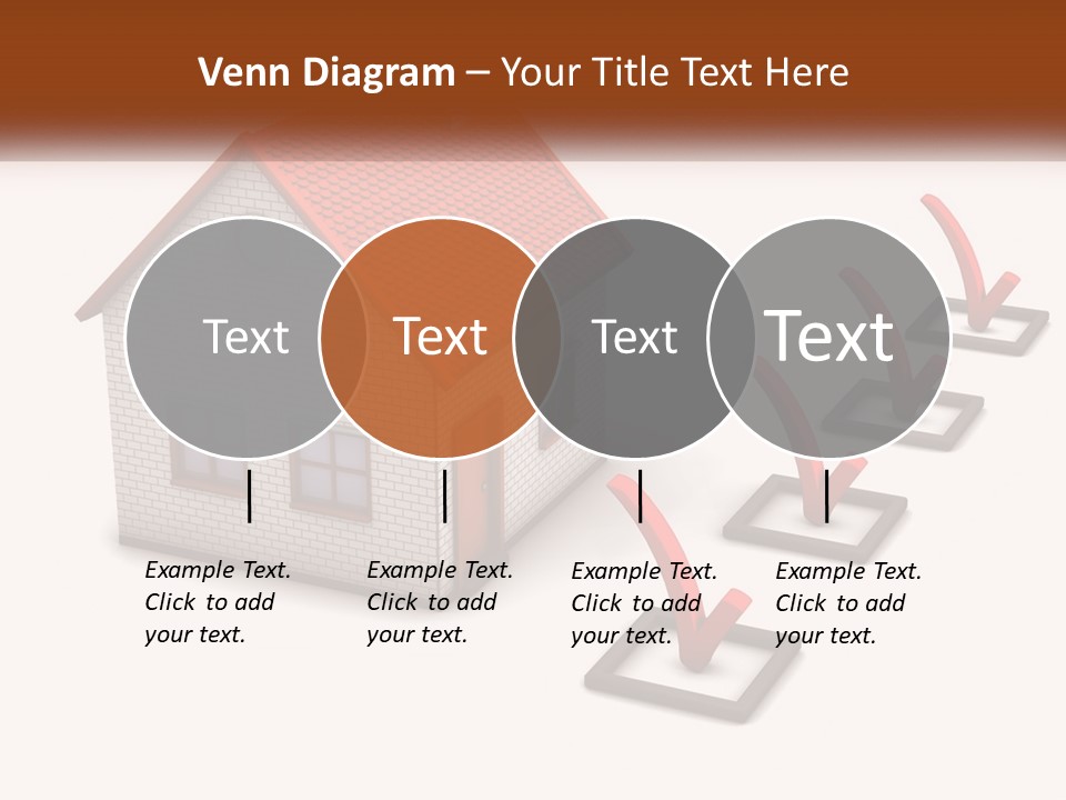 A House With A Red Roof And A Red Arrow Pointing To It PowerPoint Template