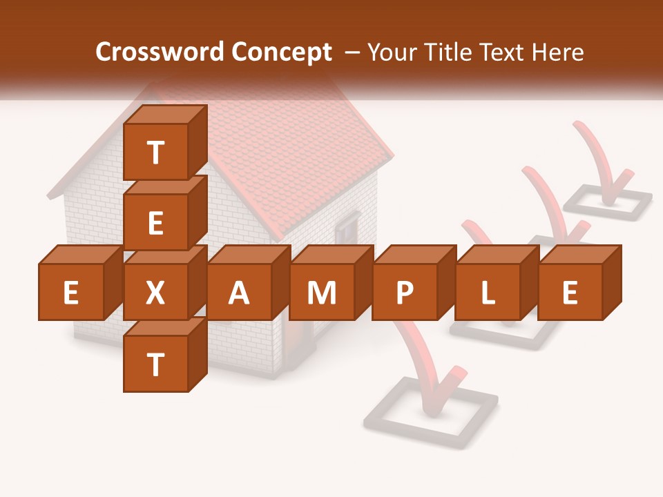 A House With A Red Roof And A Red Arrow Pointing To It PowerPoint Template