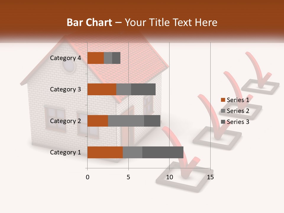 A House With A Red Roof And A Red Arrow Pointing To It PowerPoint Template