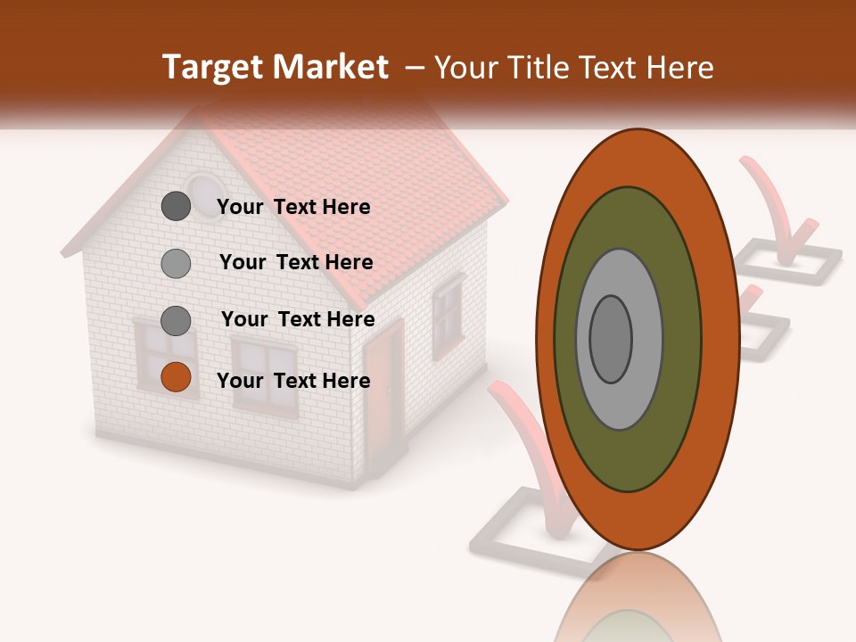 A House With A Red Roof And A Red Arrow Pointing To It PowerPoint Template
