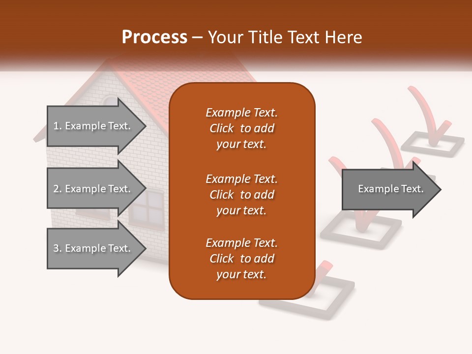 A House With A Red Roof And A Red Arrow Pointing To It PowerPoint Template