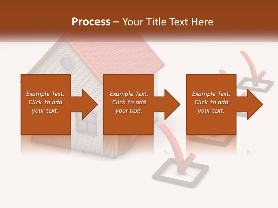 A House With A Red Roof And A Red Arrow Pointing To It PowerPoint Template