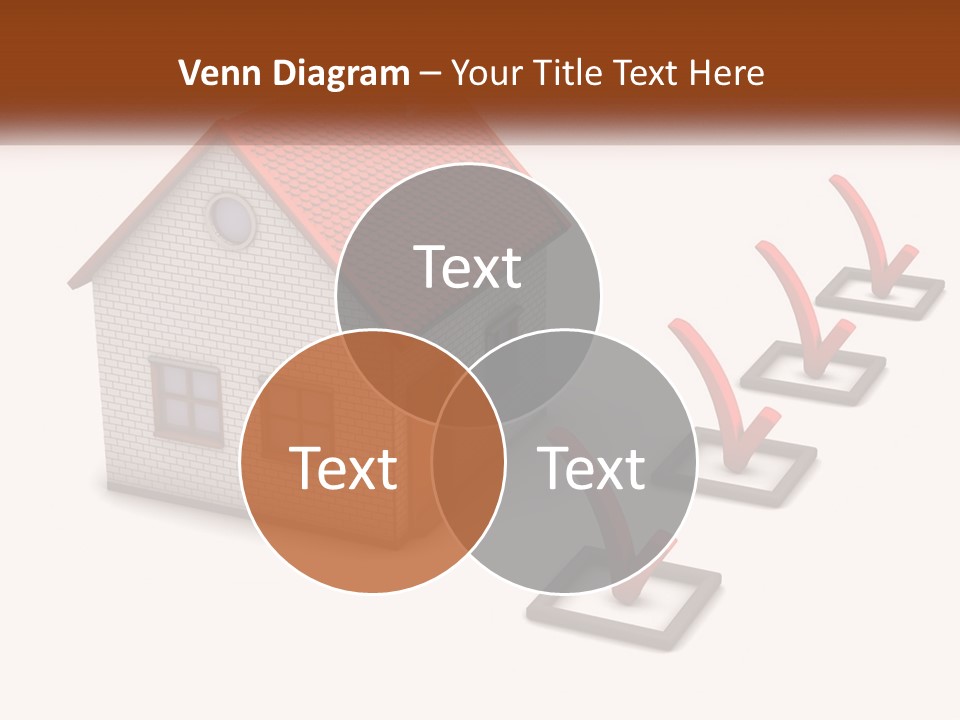 A House With A Red Roof And A Red Arrow Pointing To It PowerPoint Template