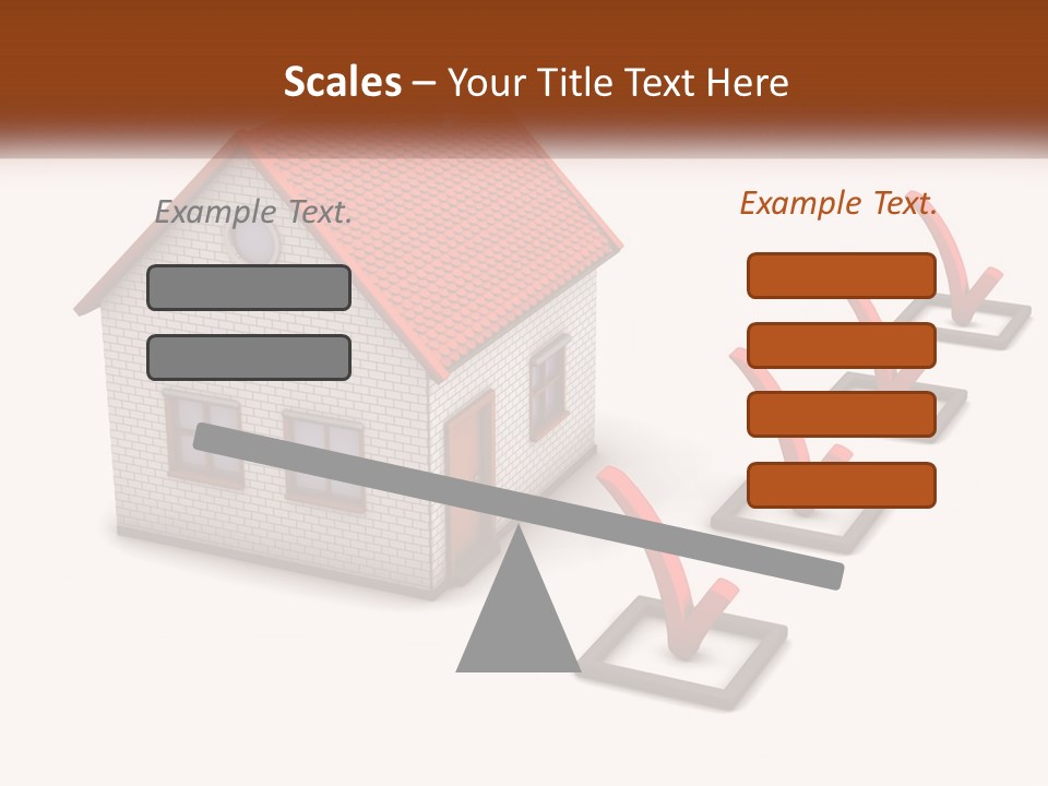 A House With A Red Roof And A Red Arrow Pointing To It PowerPoint Template